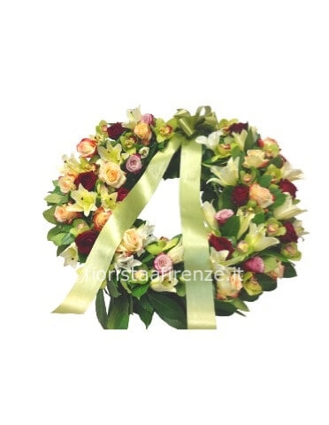 Corona funebre tonalità diametro cm 80/90