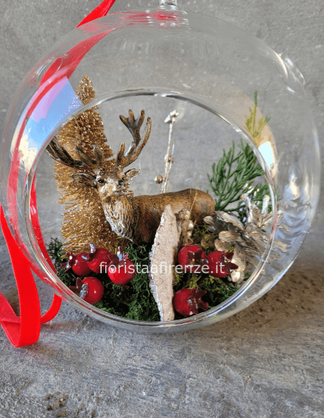 Sfera in vetro con renna