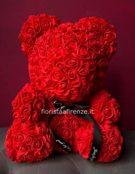 Teddy Bear di rose  (rosso) H25 cm